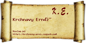 Krchnavy Ernő névjegykártya